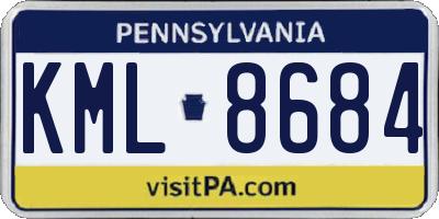 PA license plate KML8684
