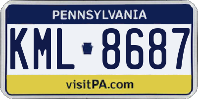 PA license plate KML8687