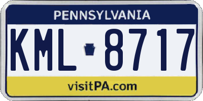 PA license plate KML8717