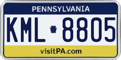 PA license plate KML8805