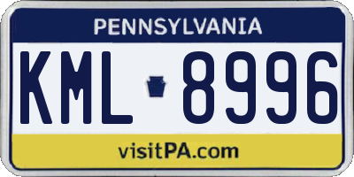 PA license plate KML8996