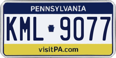 PA license plate KML9077