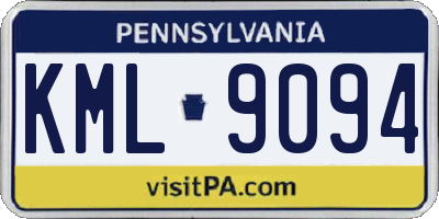 PA license plate KML9094