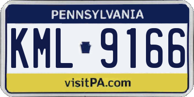 PA license plate KML9166