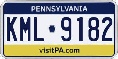 PA license plate KML9182