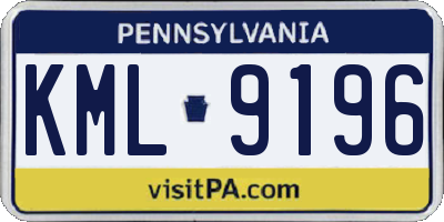 PA license plate KML9196