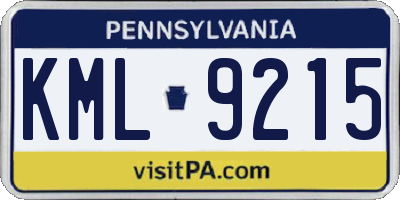 PA license plate KML9215