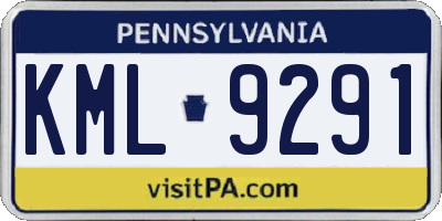 PA license plate KML9291