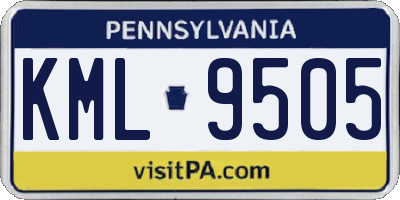 PA license plate KML9505