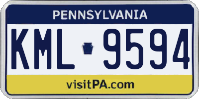 PA license plate KML9594