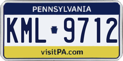 PA license plate KML9712