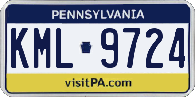 PA license plate KML9724