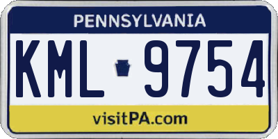 PA license plate KML9754