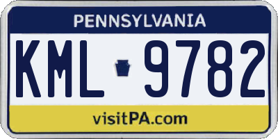 PA license plate KML9782