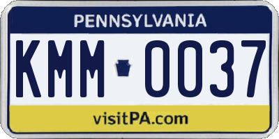 PA license plate KMM0037