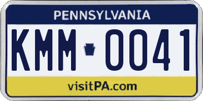 PA license plate KMM0041