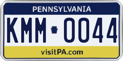 PA license plate KMM0044