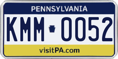 PA license plate KMM0052