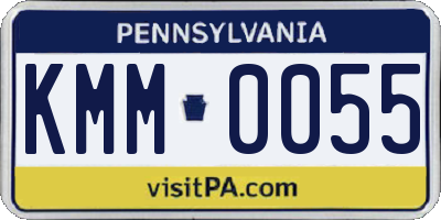 PA license plate KMM0055