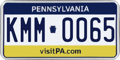 PA license plate KMM0065