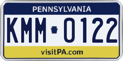 PA license plate KMM0122