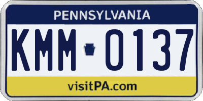 PA license plate KMM0137