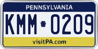 PA license plate KMM0209