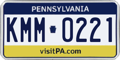 PA license plate KMM0221
