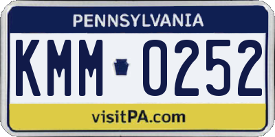 PA license plate KMM0252