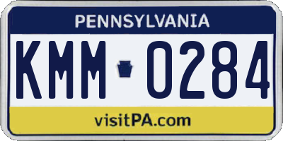 PA license plate KMM0284