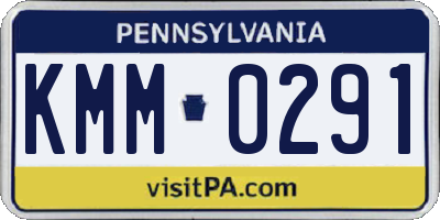 PA license plate KMM0291