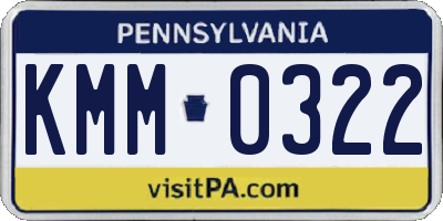 PA license plate KMM0322