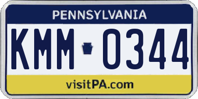 PA license plate KMM0344