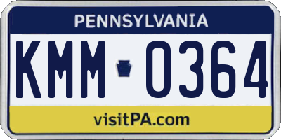 PA license plate KMM0364