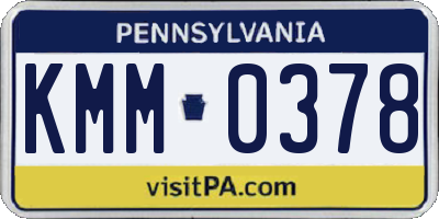 PA license plate KMM0378