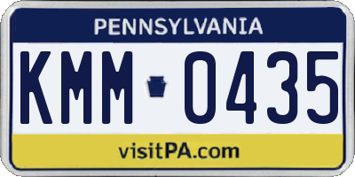 PA license plate KMM0435