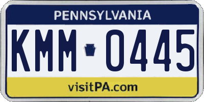 PA license plate KMM0445