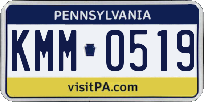 PA license plate KMM0519