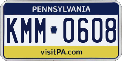 PA license plate KMM0608