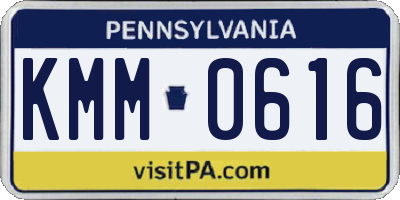PA license plate KMM0616