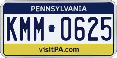 PA license plate KMM0625