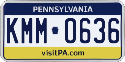 PA license plate KMM0636