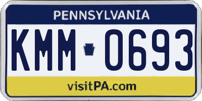 PA license plate KMM0693