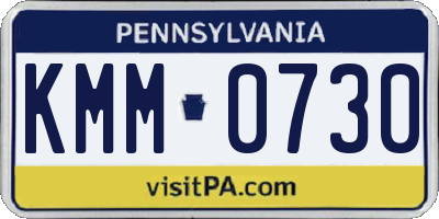 PA license plate KMM0730