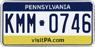 PA license plate KMM0746