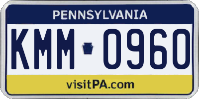 PA license plate KMM0960