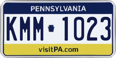 PA license plate KMM1023