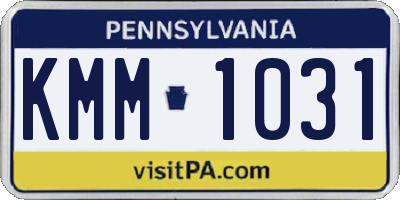 PA license plate KMM1031