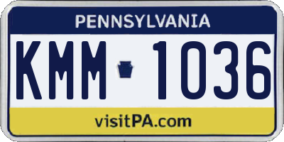 PA license plate KMM1036