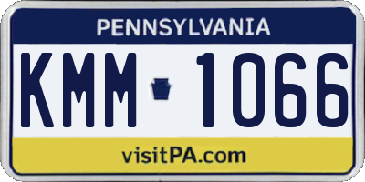 PA license plate KMM1066